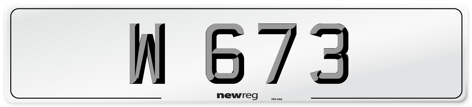 W 673 Number Plate from New Reg
